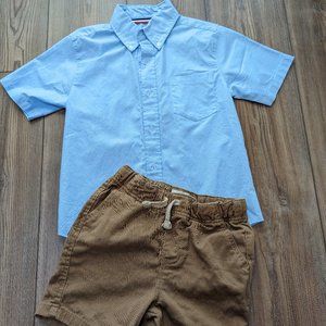 Nice Boys Summer Outfit - 2 Shorts And A Button Shirt